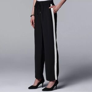 Vera Wang sporty wide leg pants-drawstring-size XS